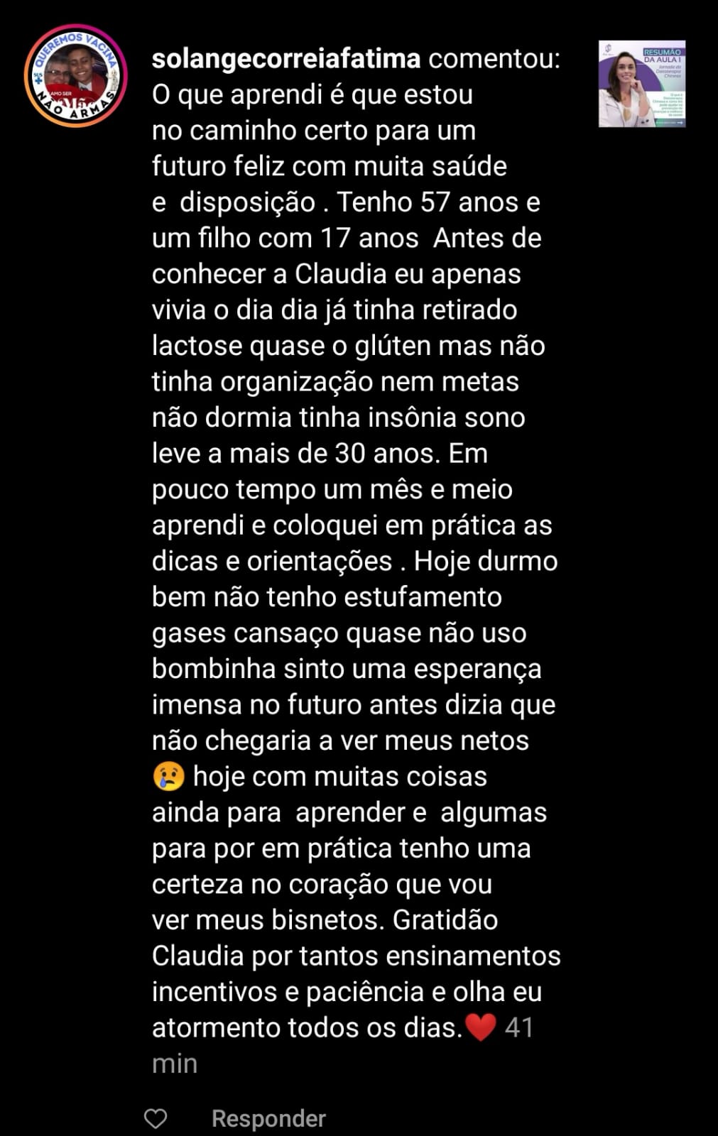 Depoimento das alunas 6