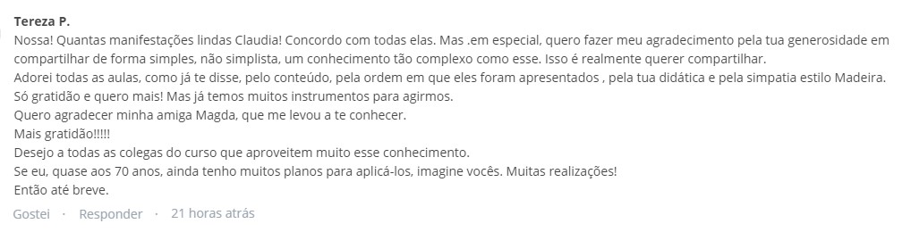 Depoimento das alunas 10